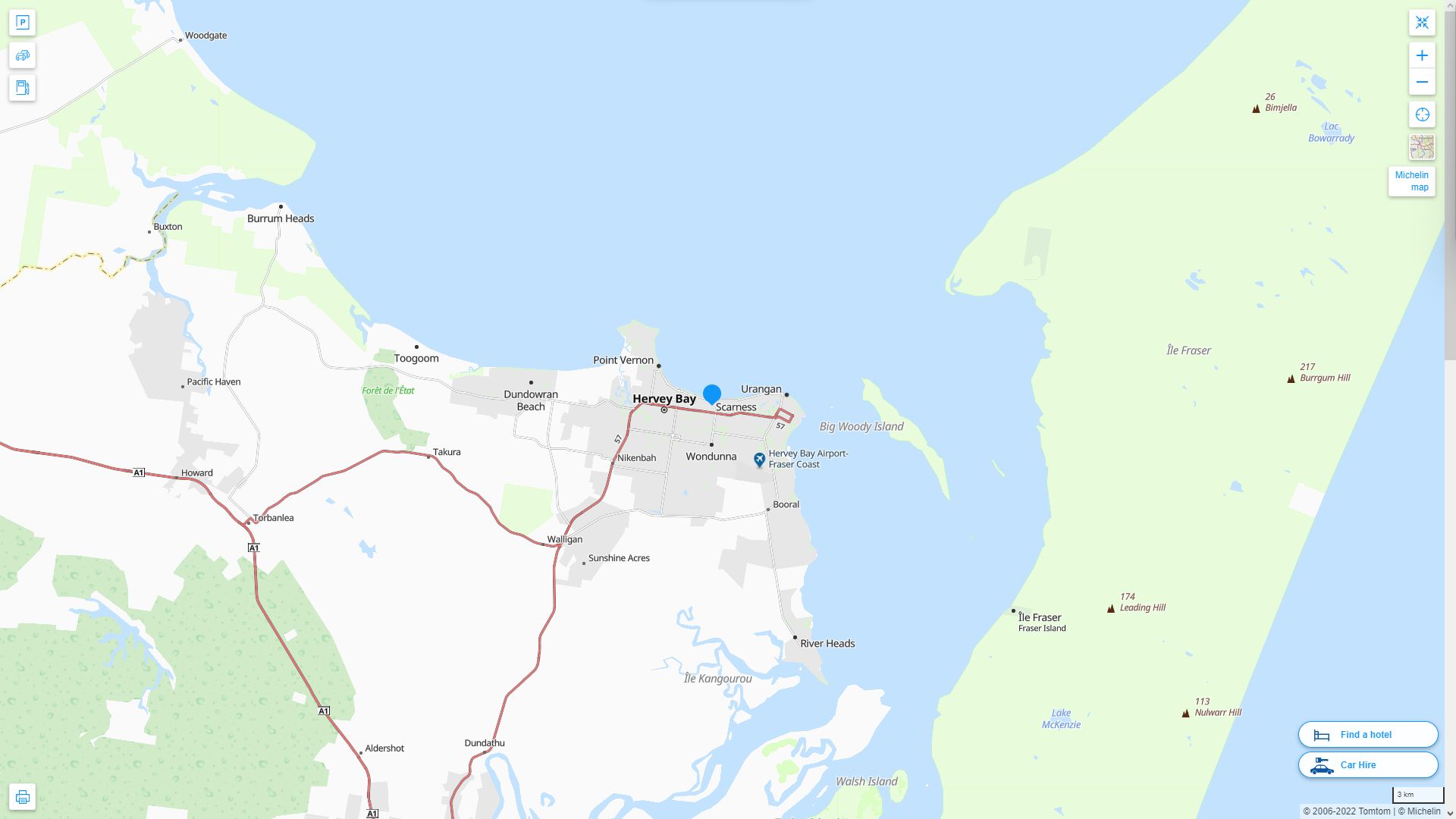 Hervey Bay Highway and Road Map